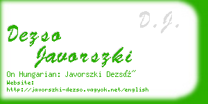 dezso javorszki business card